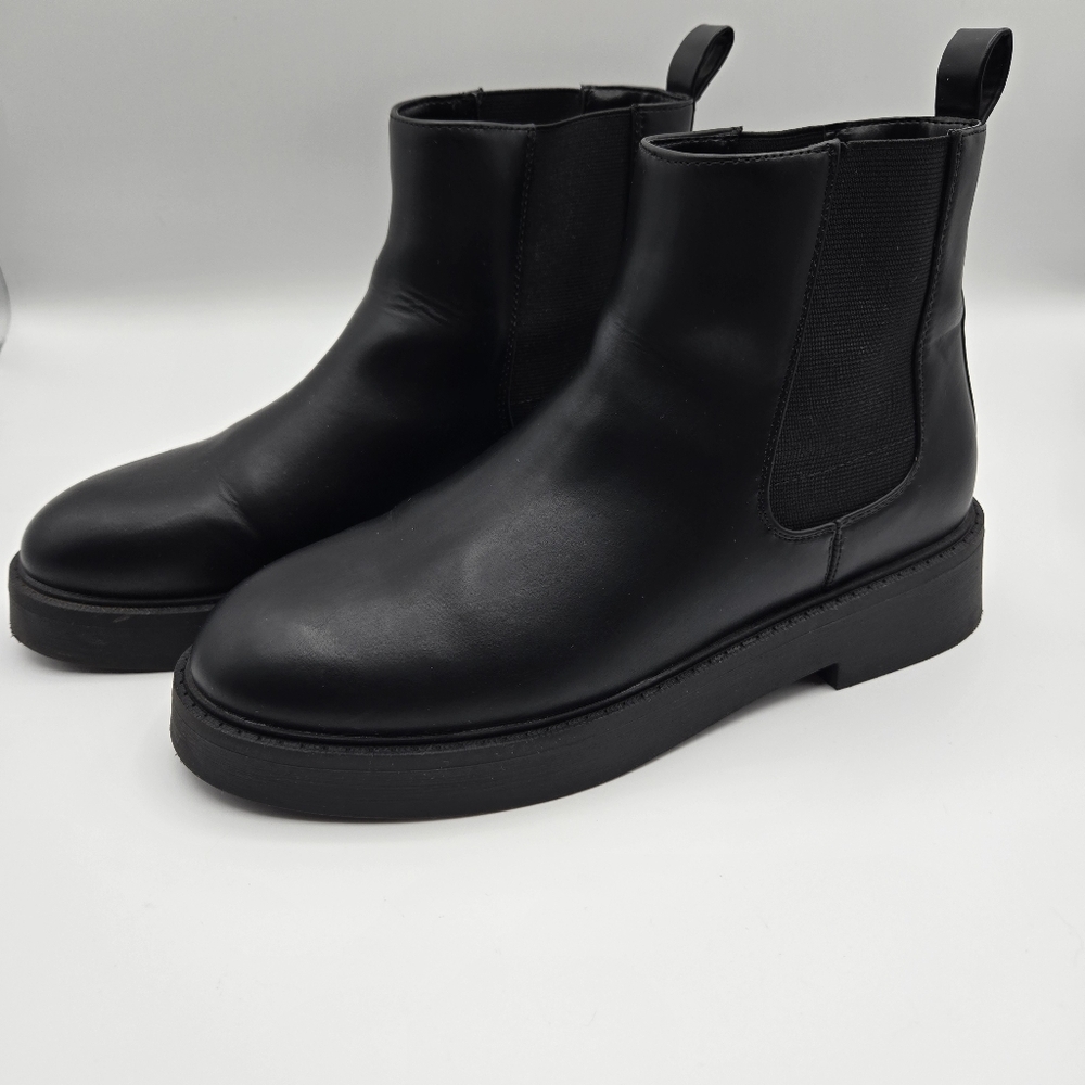 Mix No. 6 Black Reyghan Chelsea Moto Chunky Bootie Boots Size 8.5